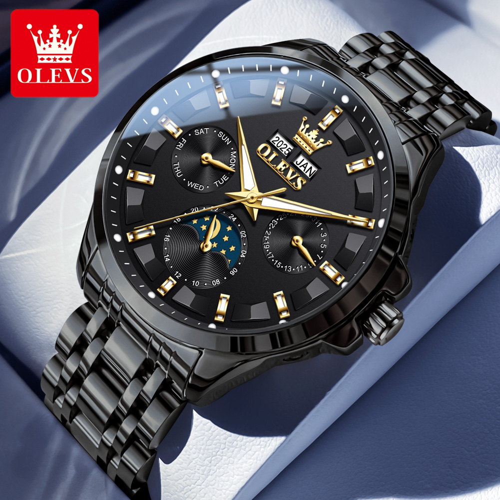 Luxury Watch Zone - OLEVS 7070 Automatic Watch Men Moon