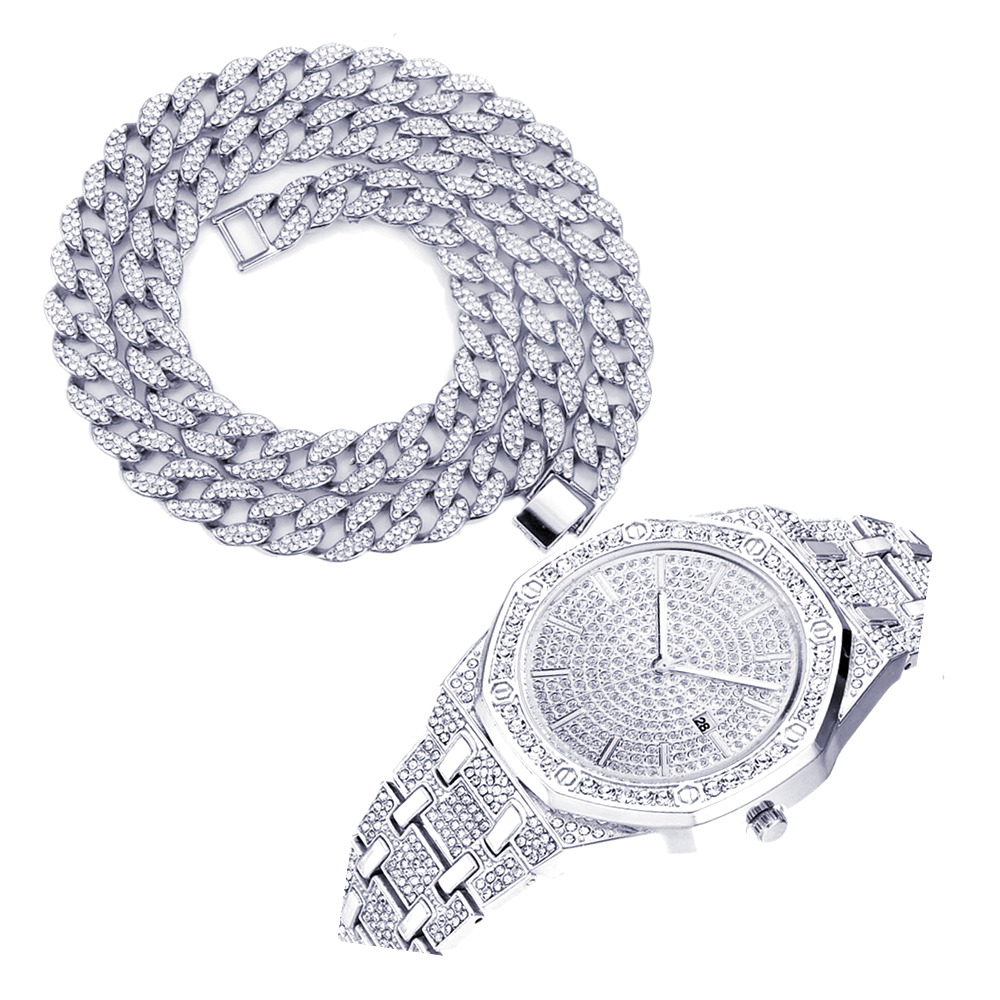 Luxury Watch Miami - Necklace Bracelet Luxury Watch Hip Hop