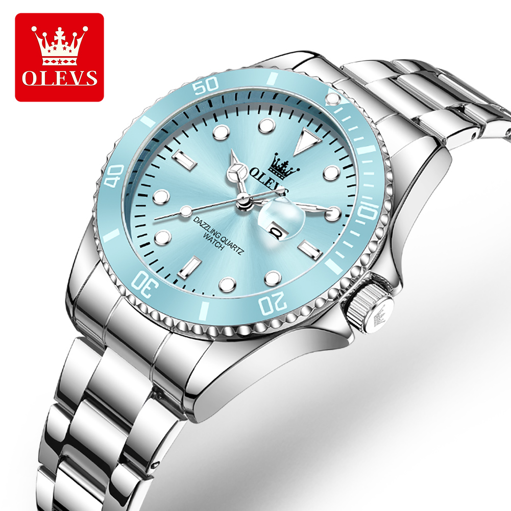 Luxury Watch Logo - OLEVS Luxury Stainless Steel Waterproof Quartz