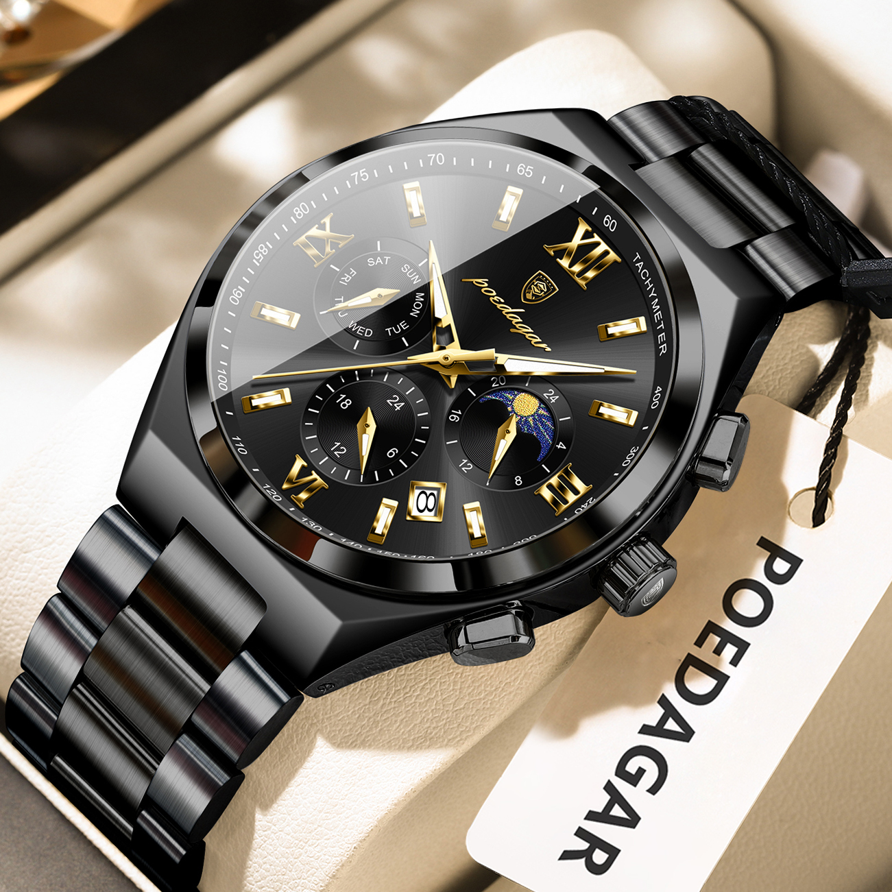 Luxury Watch Zone - POEDAGAR Fashion Luxury Man Wristwatch Luminous