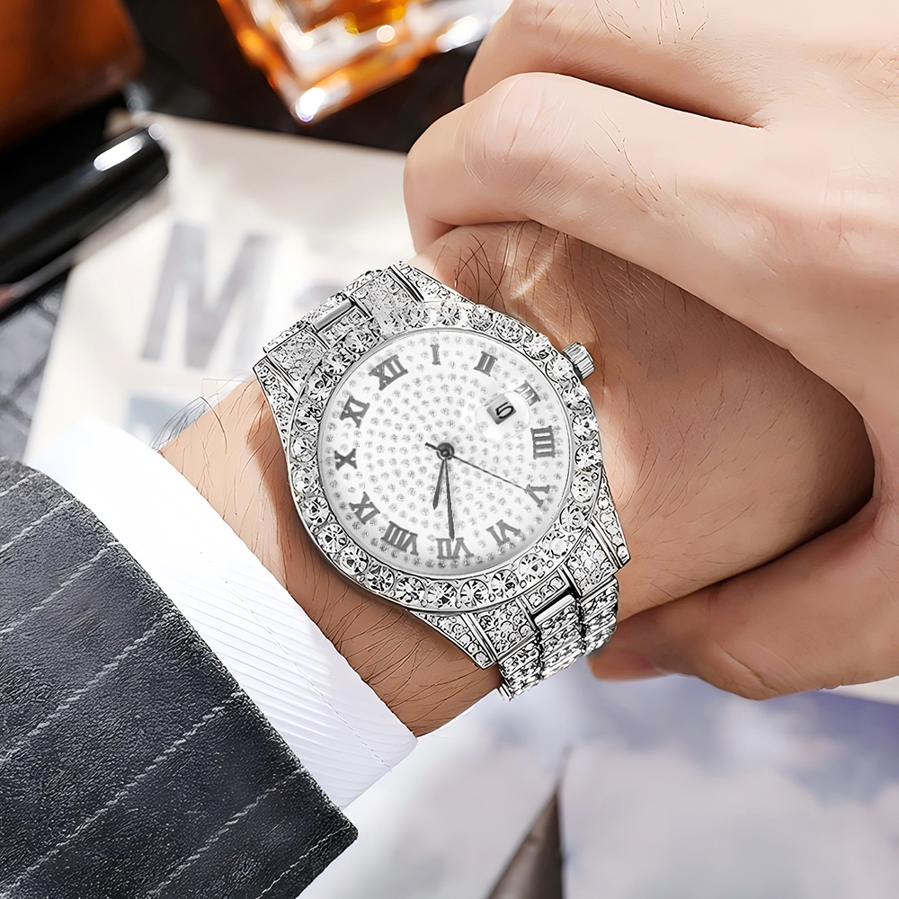 1 Hip-hop Full Diamond Silver  - огляд і ціна Luxury Watch Collection