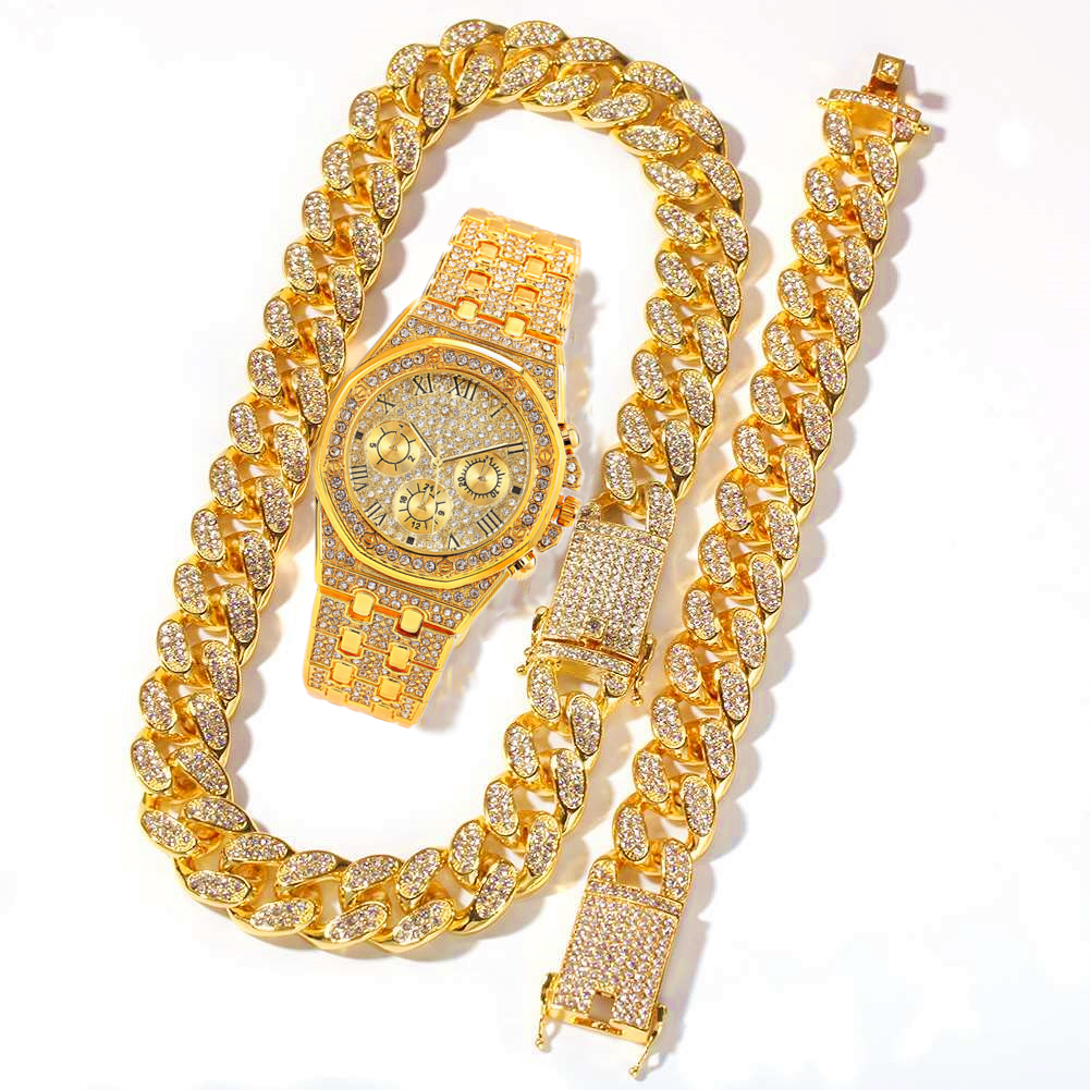Men Watch Set Necklace+Watch+B - огляд і ціна Luxury Watch Miami