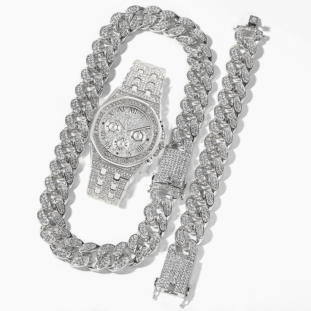 Men Watch Set Necklace+Watch+B - огляд і ціна Luxury Watch Miami