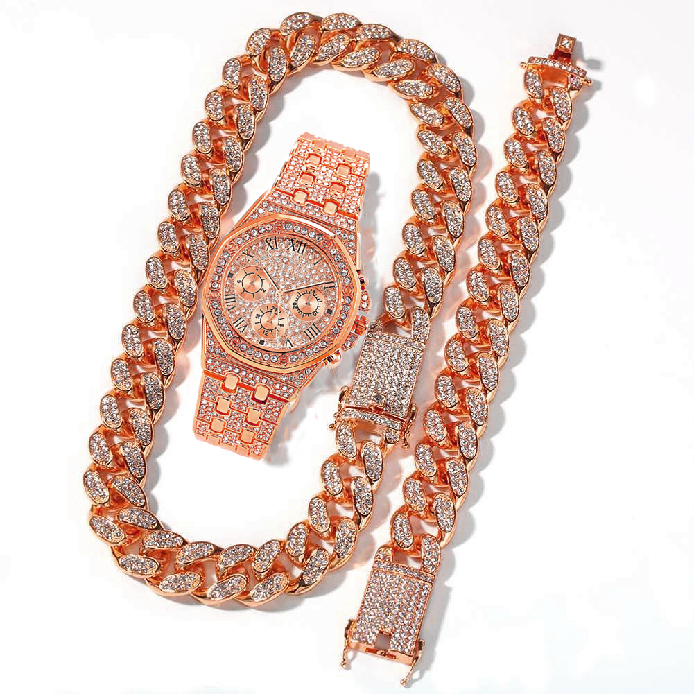 Men Watch Set Necklace+Watch+B - огляд і ціна Luxury Watch Miami