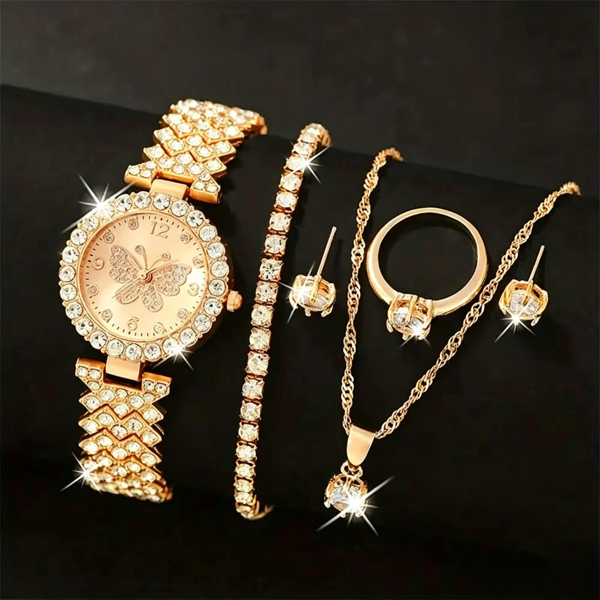 6PCS/Set Luxury Rhinestone But - огляд і ціна Luxury Watch Travel Case