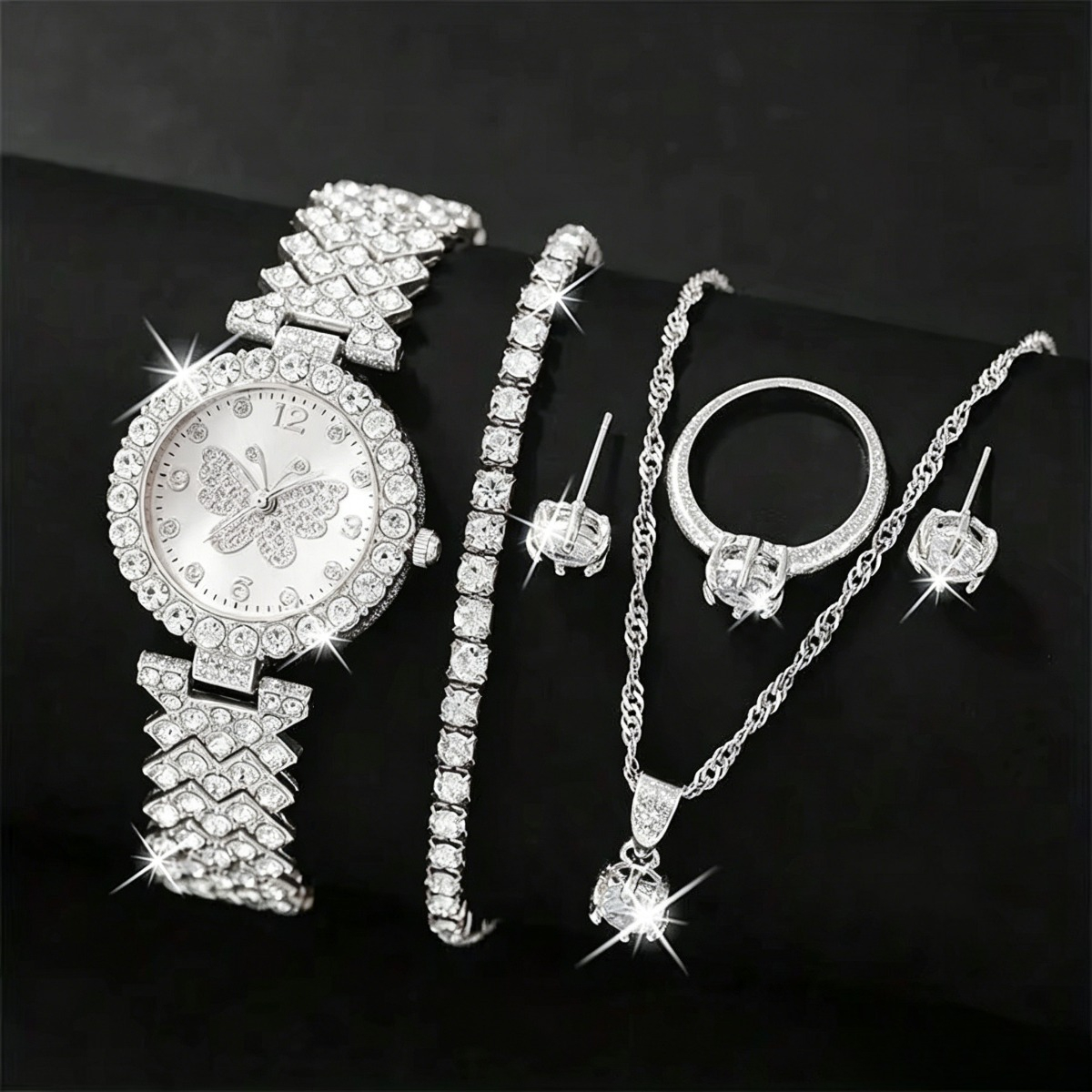 6PCS/Set Luxury Rhinestone But - огляд і ціна Luxury Watch Travel Case