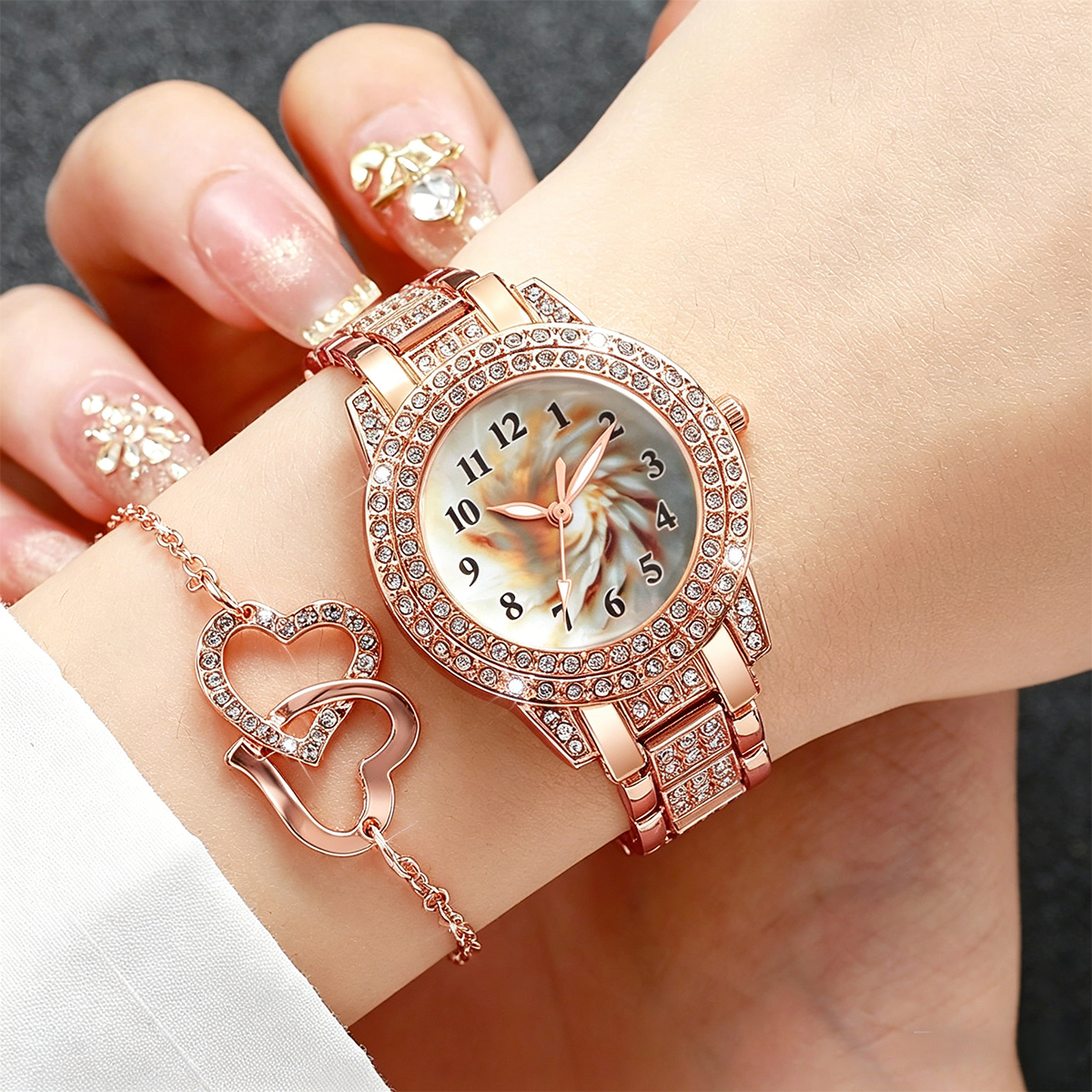 6PCS Luxury Rhinestone Women Q - огляд і ціна Luxury Watch Travel Case