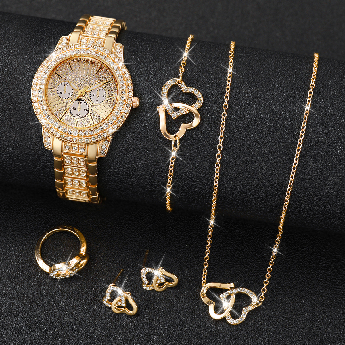 6PCS Luxury Rhinestone Women W - огляд і ціна Luxury Watch Travel Case
