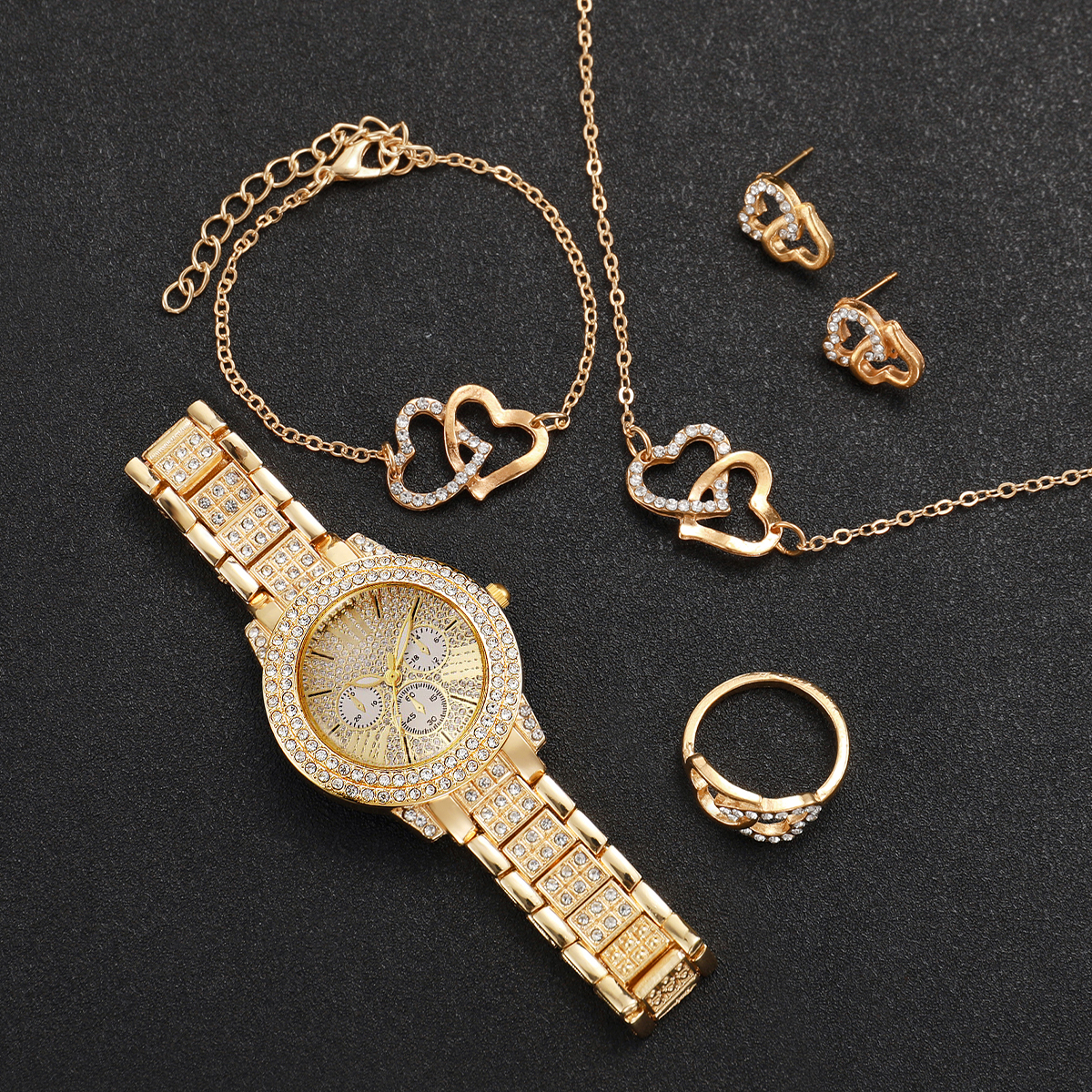 6PCS Luxury Rhinestone Women W - огляд і ціна Luxury Watch Travel Case