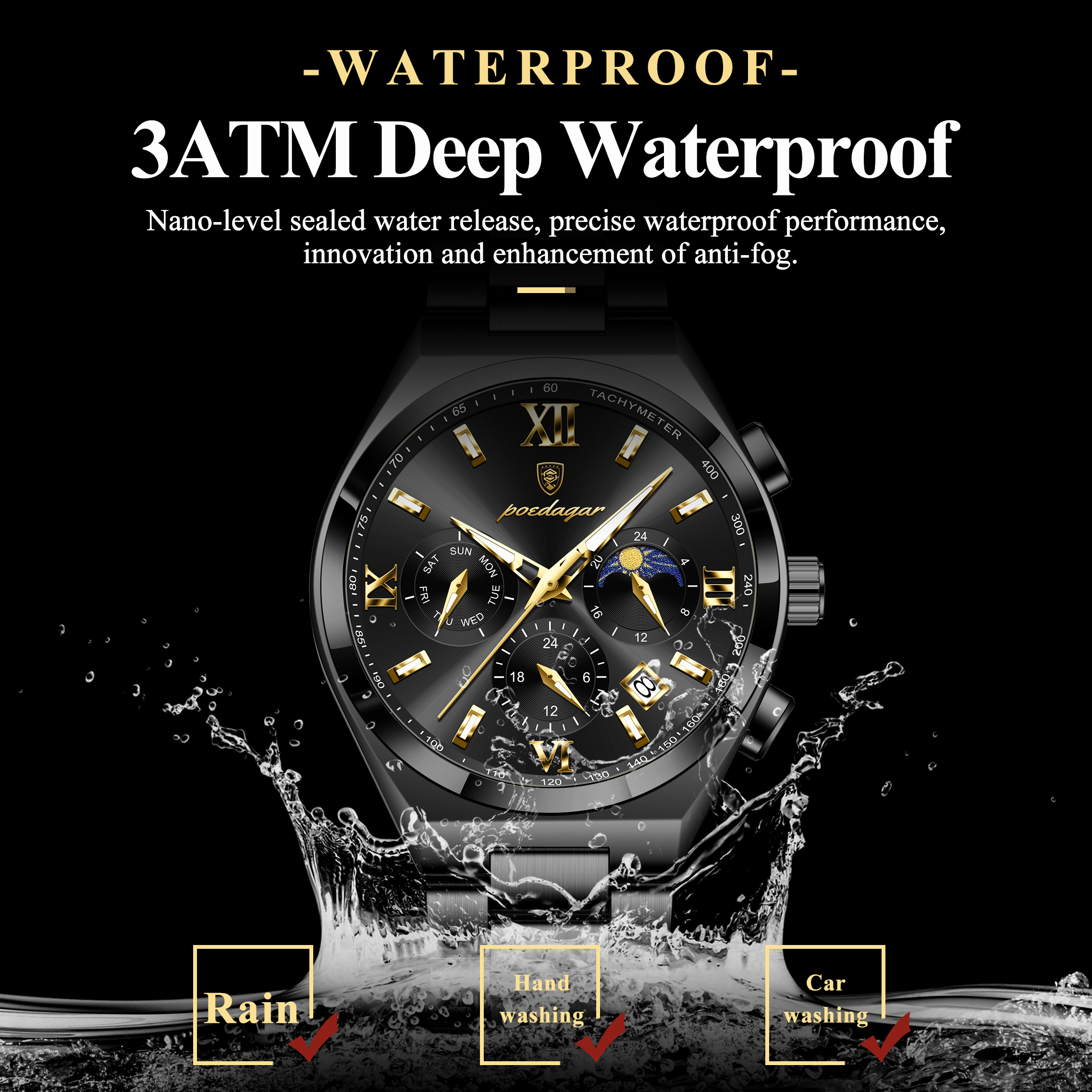 POEDAGAR Fashion Luxury Man Wr - огляд і ціна Luxury Watch Zone