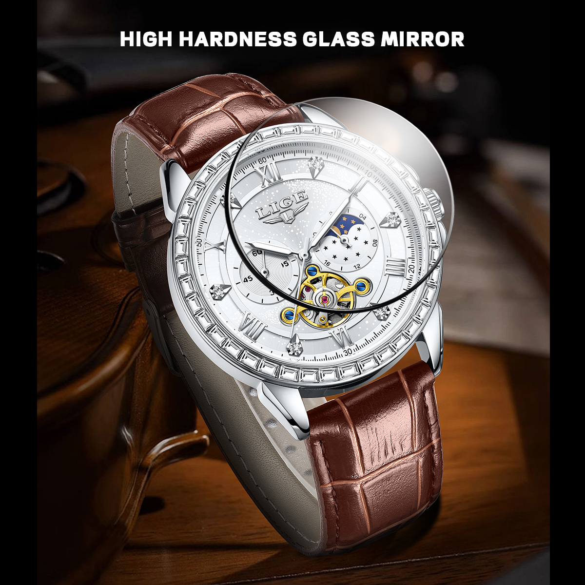 LIGE Big Diamond Dial Moon Pha - огляд і ціна Luxury Watch Zone