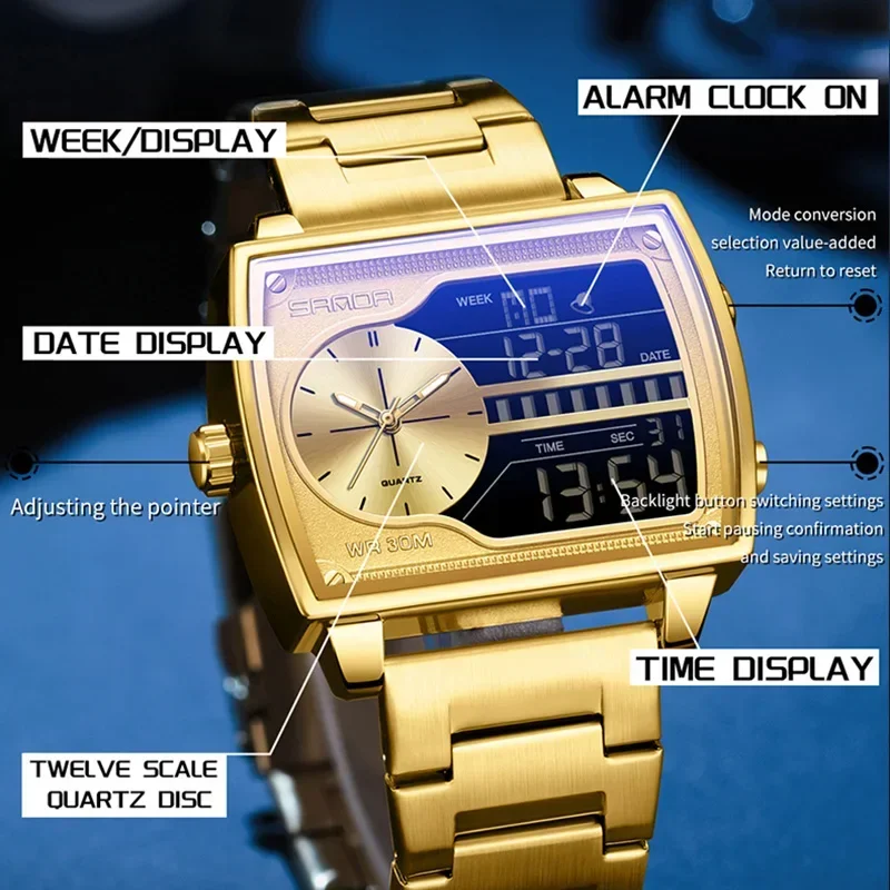 SANDA Top Luxury Men's Quartz  - огляд і ціна Luxury Watch Zone