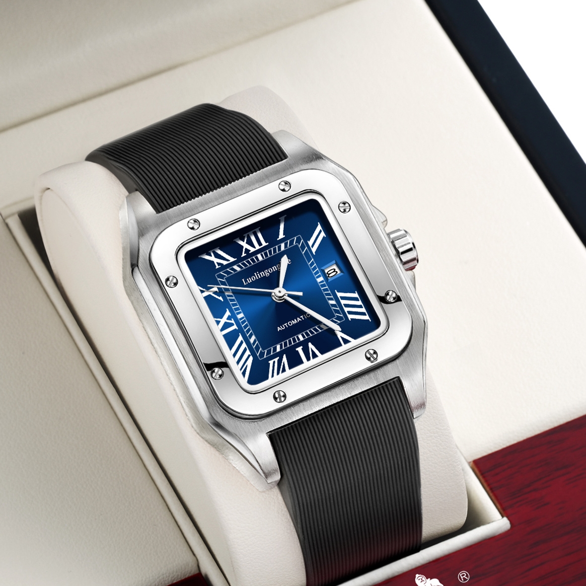 Square-Shaped Popular Men's Me - огляд і ціна Luxury Watch On Rubber Strap