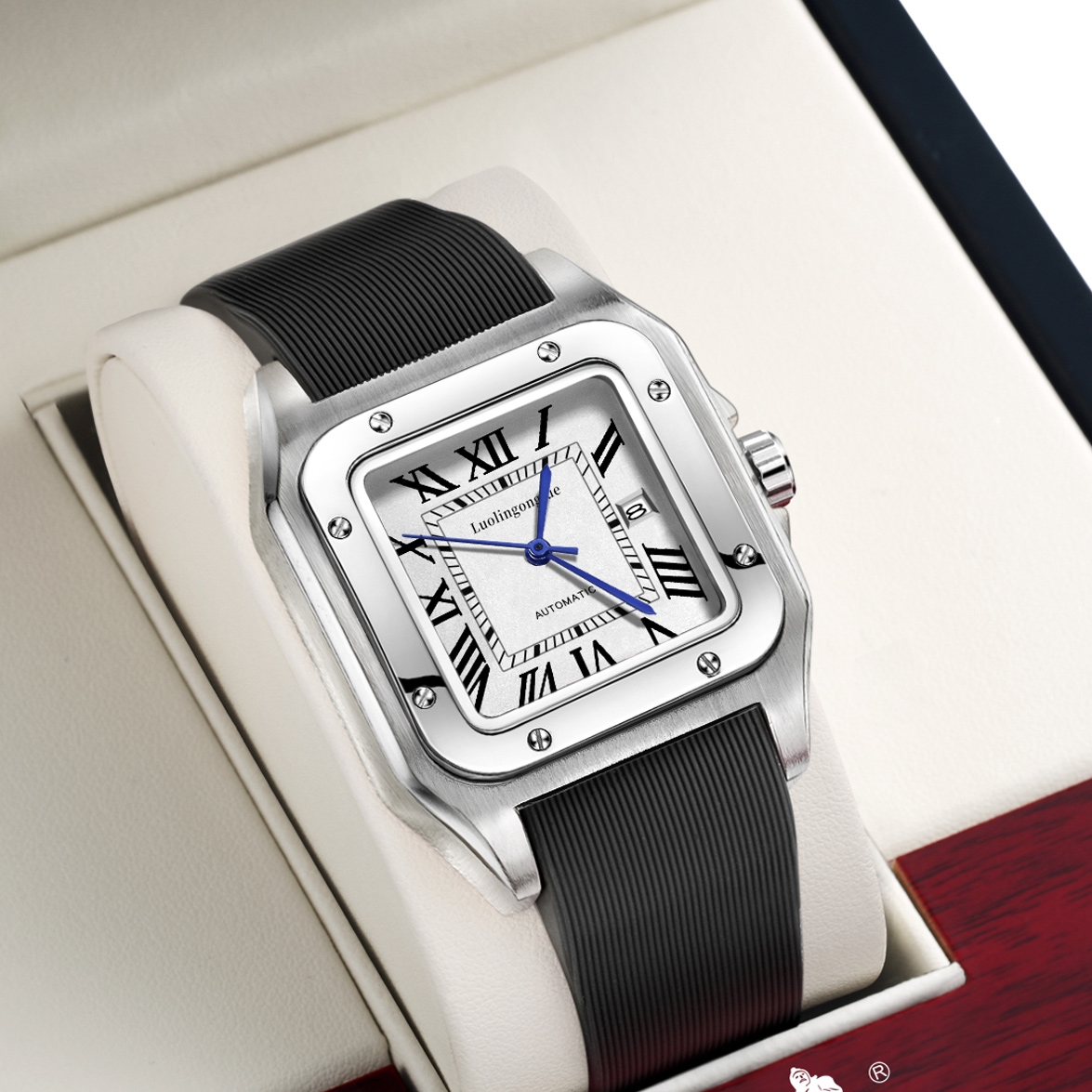 Square-Shaped Popular Men's Me - огляд і ціна Luxury Watch On Rubber Strap