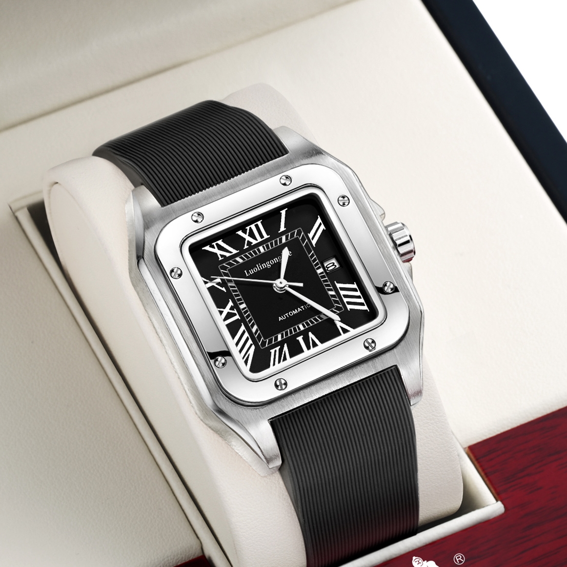 Square-Shaped Popular Men's Me - огляд і ціна Luxury Watch On Rubber Strap