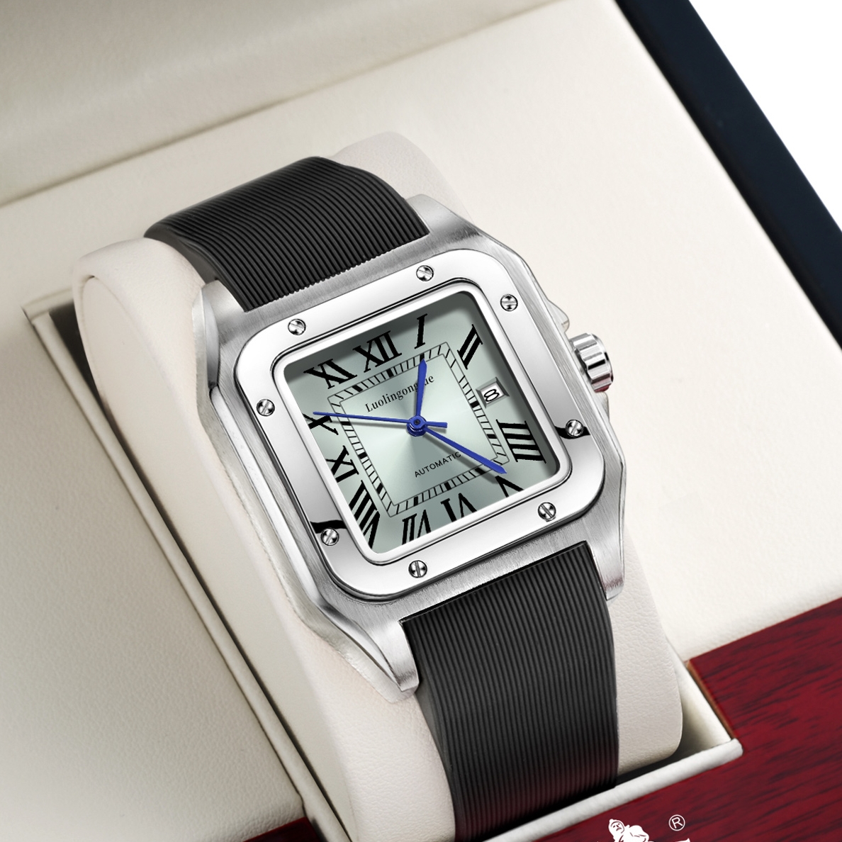 Square-Shaped Popular Men's Me - огляд і ціна Luxury Watch On Rubber Strap