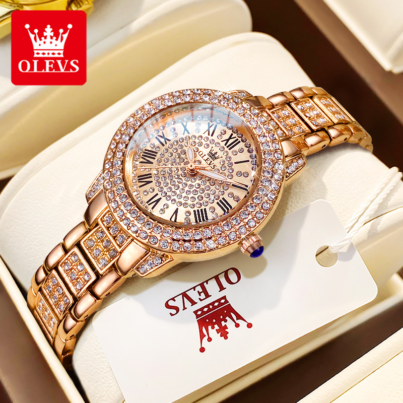 OLEVS 9943 Luxury All Diamond  - огляд і ціна Luxury Watch Logo