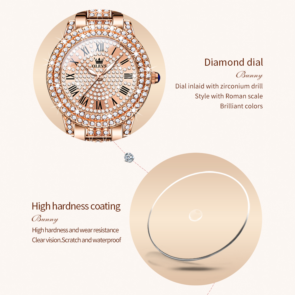OLEVS 9943 Luxury All Diamond  - огляд і ціна Luxury Watch Logo