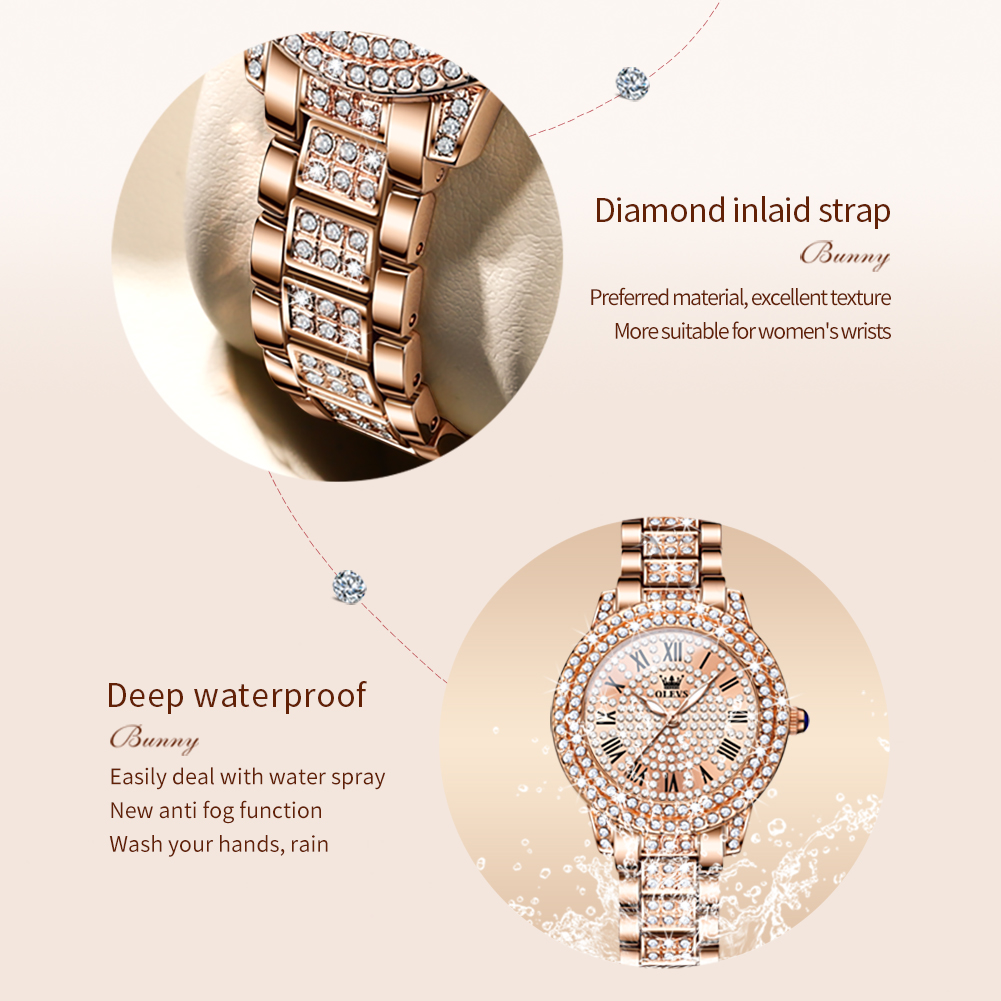 OLEVS 9943 Luxury All Diamond  - огляд і ціна Luxury Watch Logo